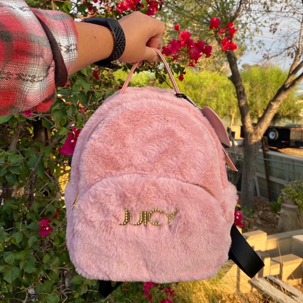 FINAL Clearance: Juicy Couture Pink Faux Fur Backpack - Picture 2 of 12